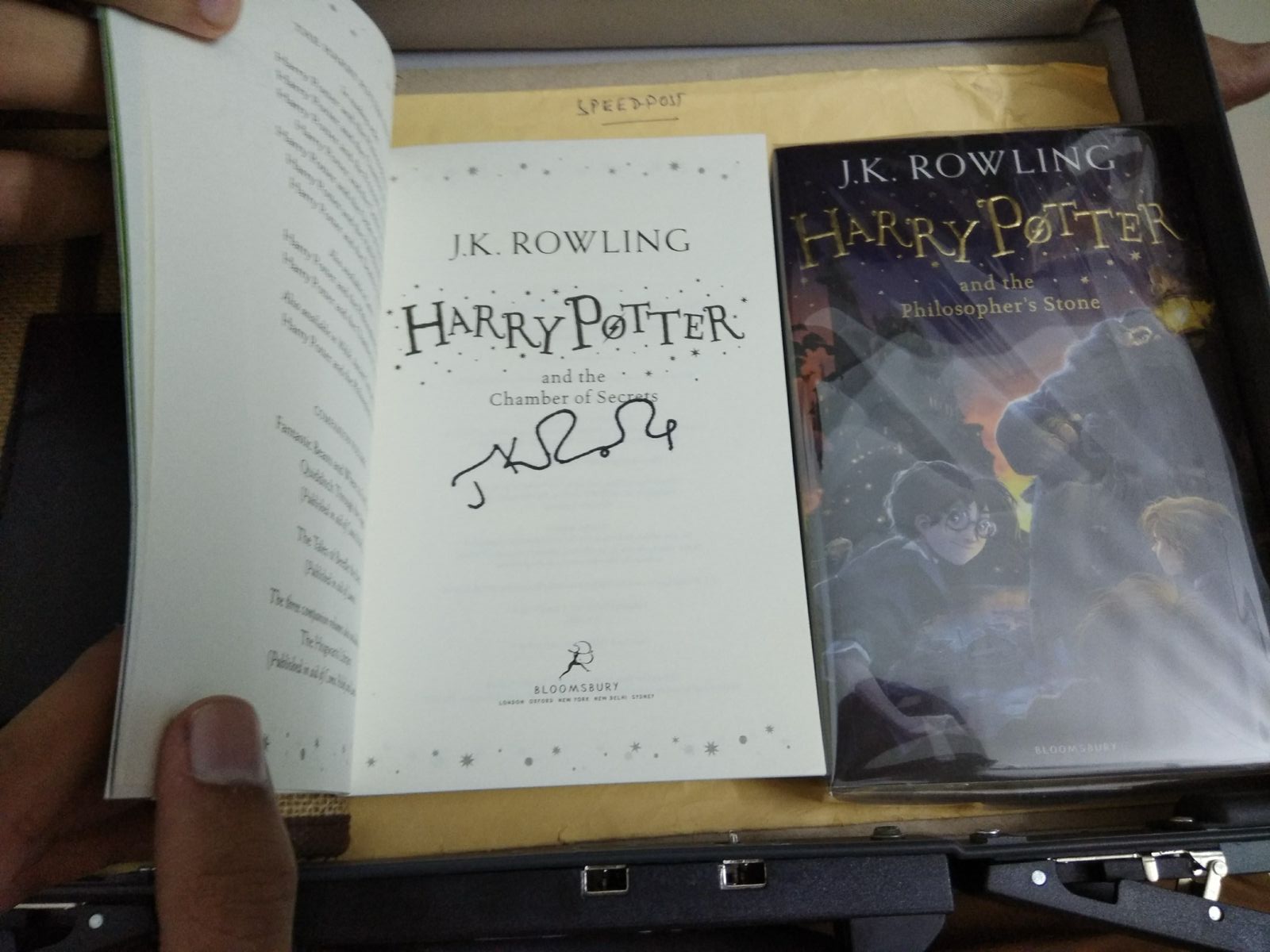 A copy of Harry Potter Signed By J.K Rowling