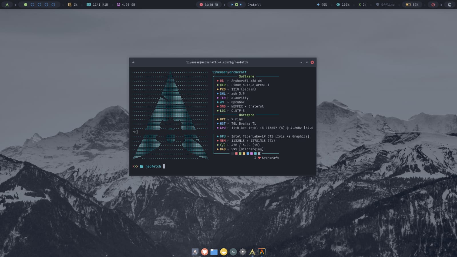Screenshot of arch linux